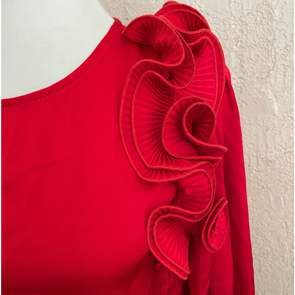 Red Satin Top - Picture 3 of 6